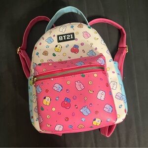 BT21 Pink and Cream Mini Backpack